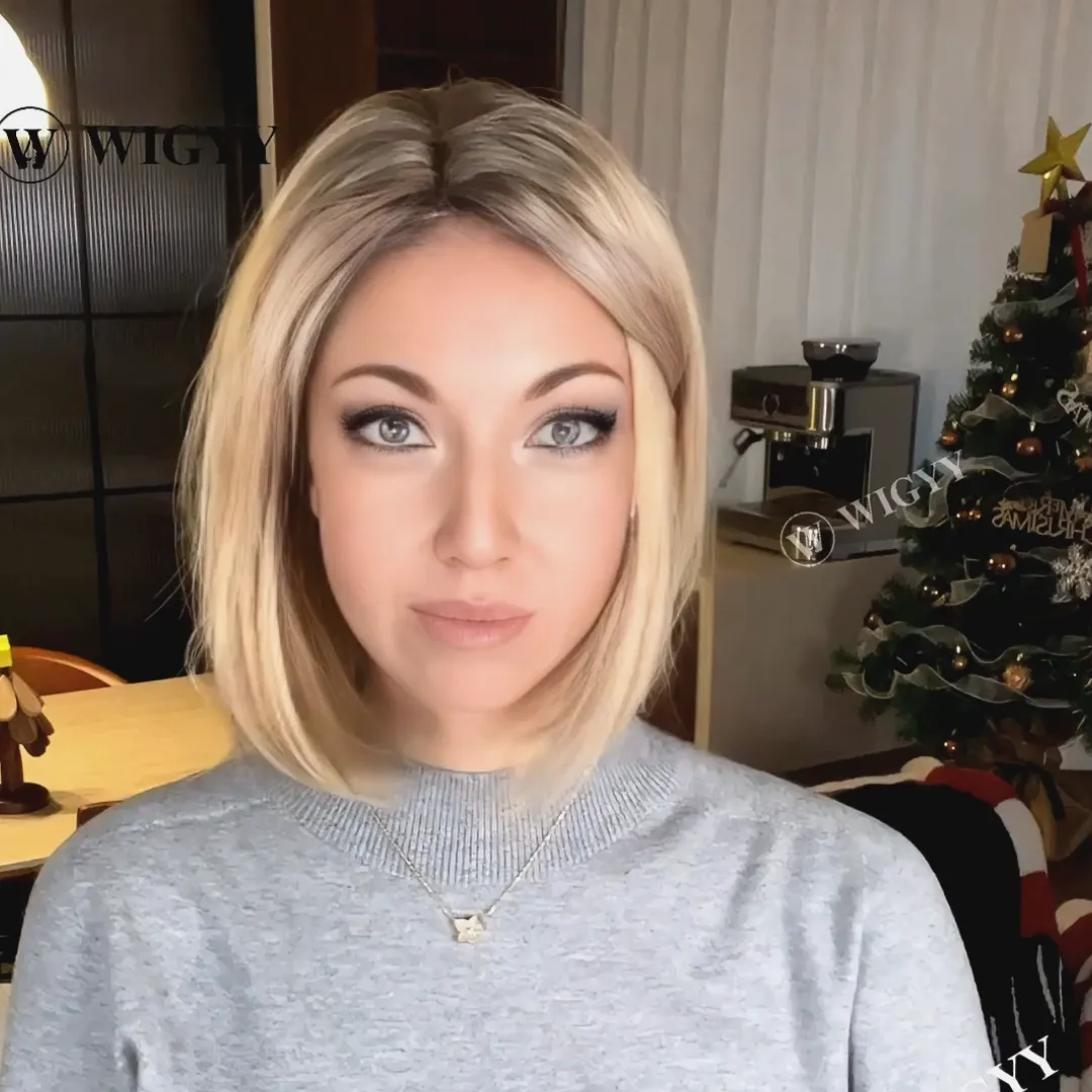 Wigyy Daily Use Ash Blonde Layered Bob Wigs