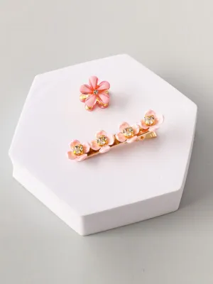 WOMEN'S ASST FLOWERS STONE HAIR CLIPS