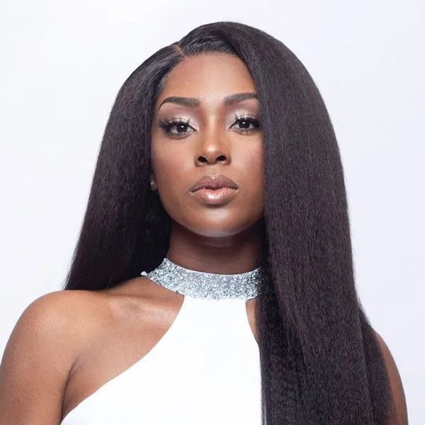 Yaki Straight 4 Bundles With 5x5 Lace Closure 100% Unprocessed Virgin Human Hair