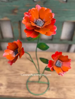 Yard Art Metal Flowers Sculpture 22"  MFLWRMS003