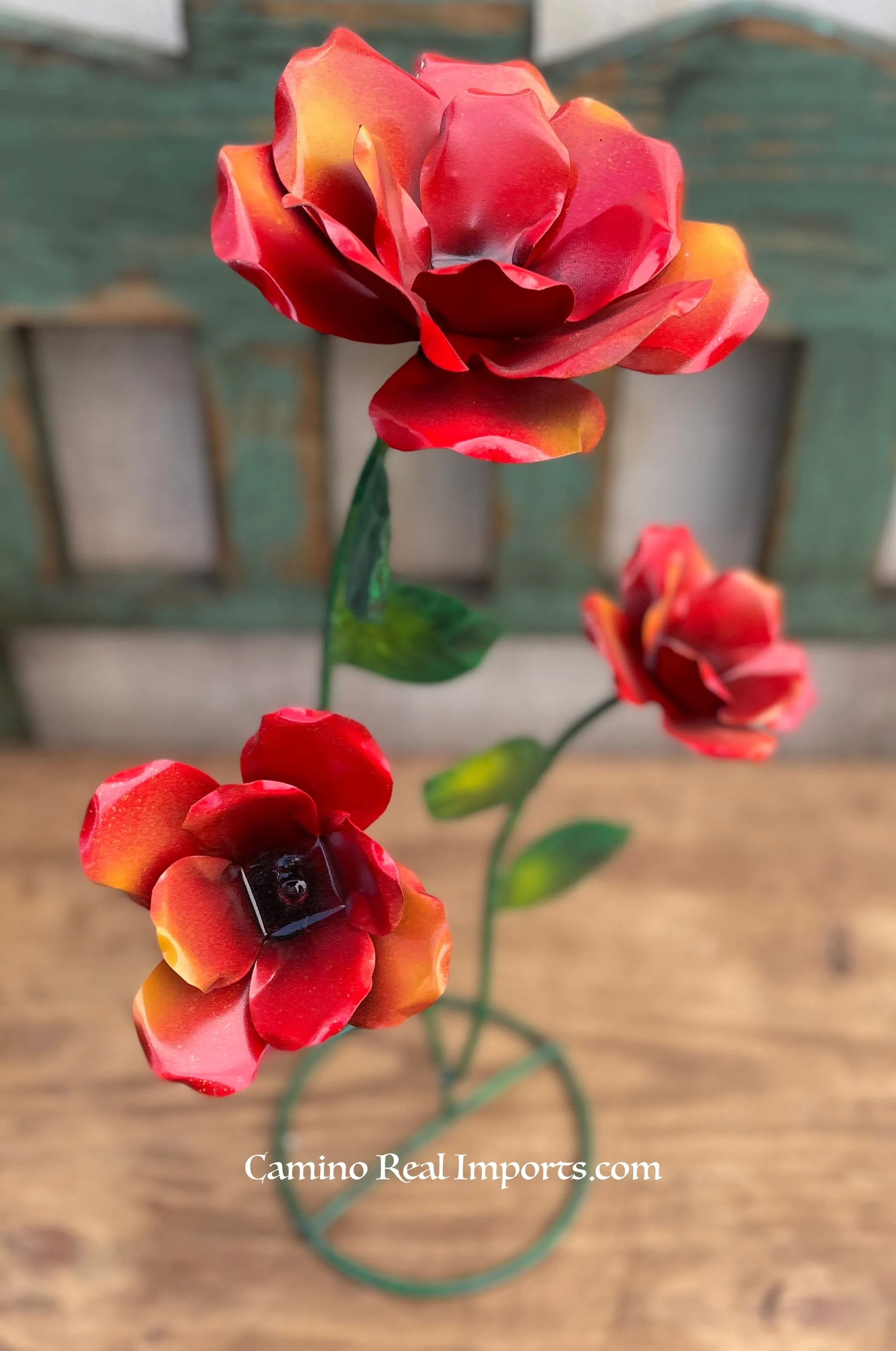 Yard Art Metal Flowers Sculpture 22"  MFLWRMS005