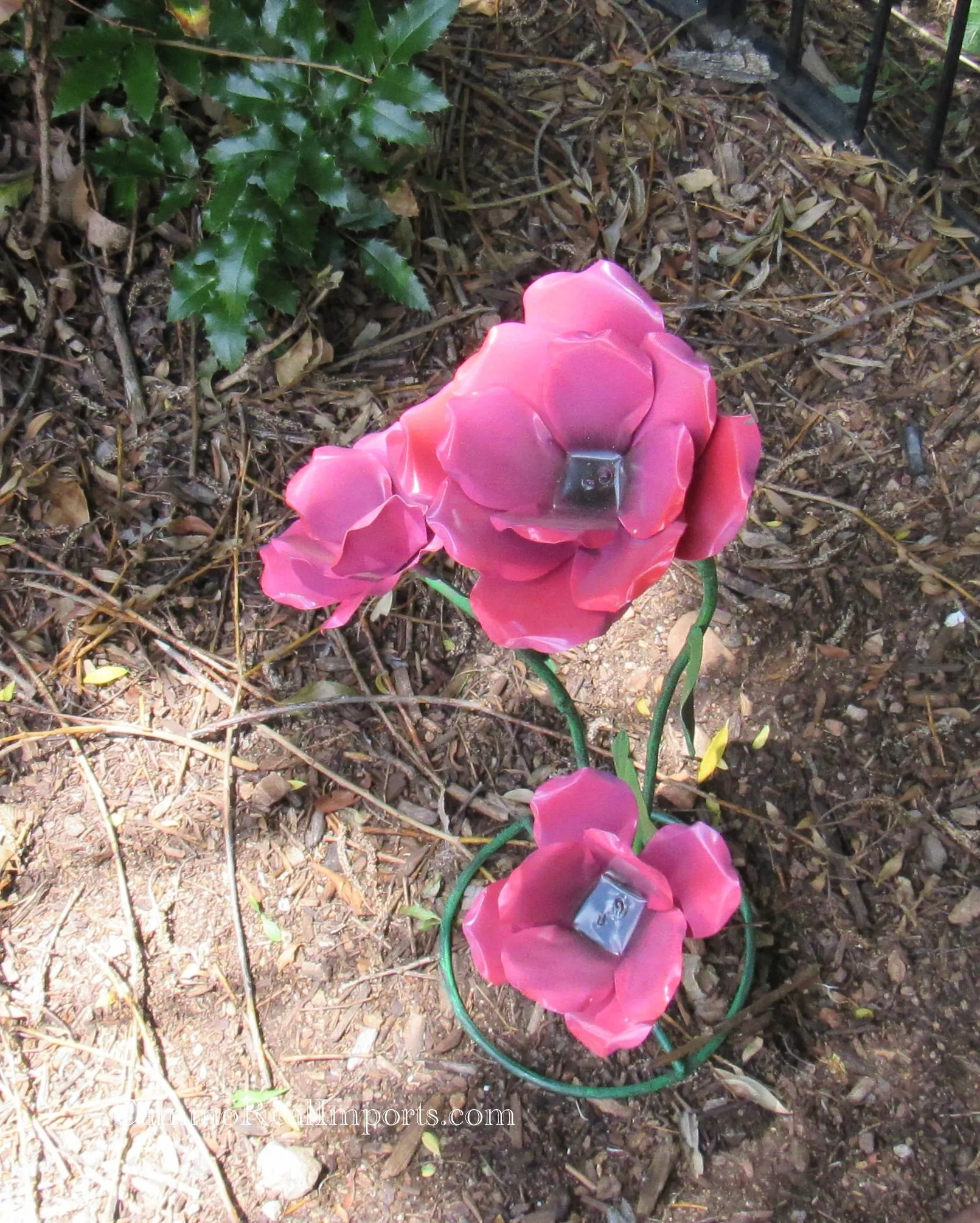 Yard Art Metal Flowers Sculpture 22"  MFLWRMS008