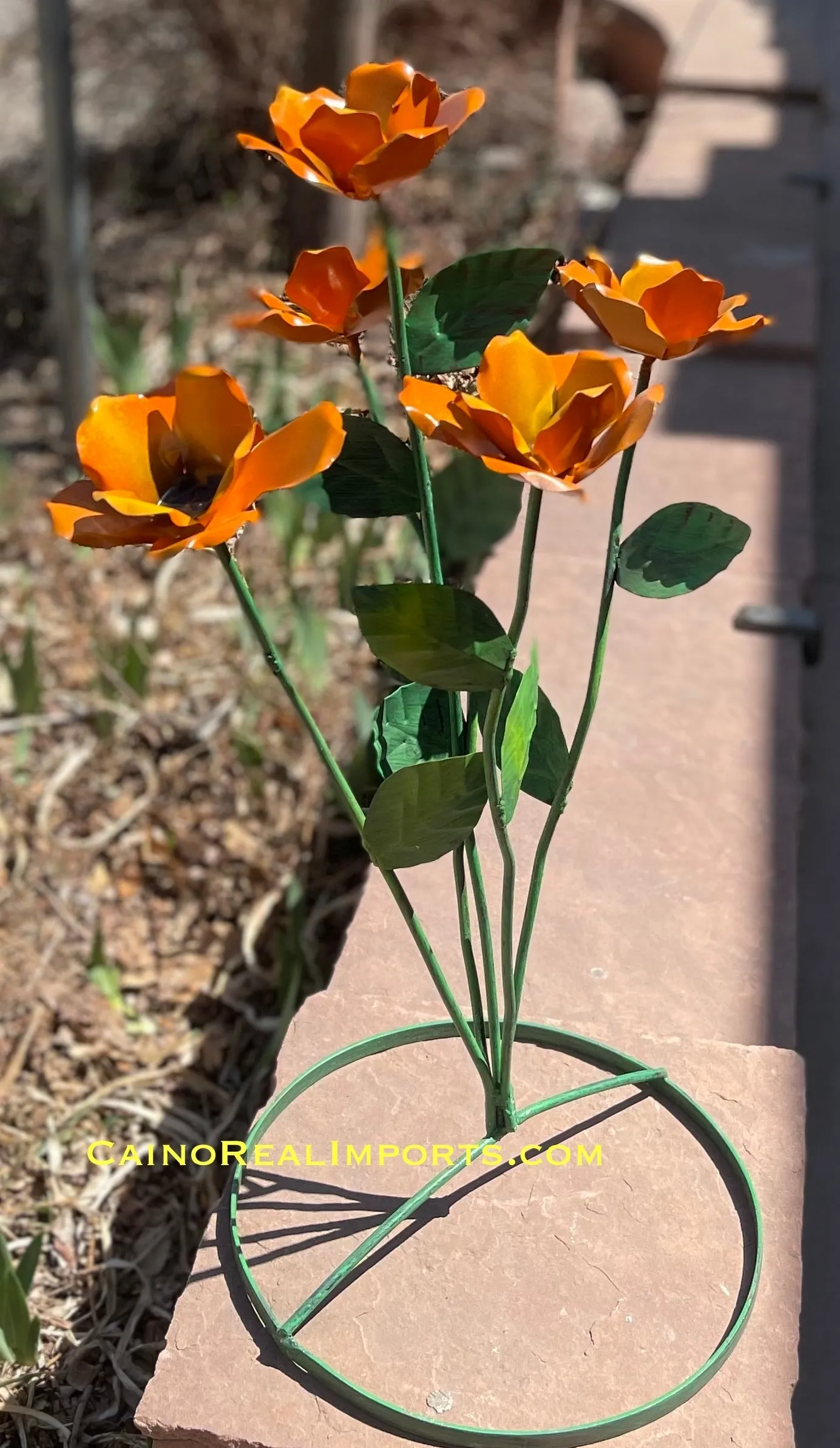 Yard Art Metal Flowers Sculpture 27"  MFLWRMM006